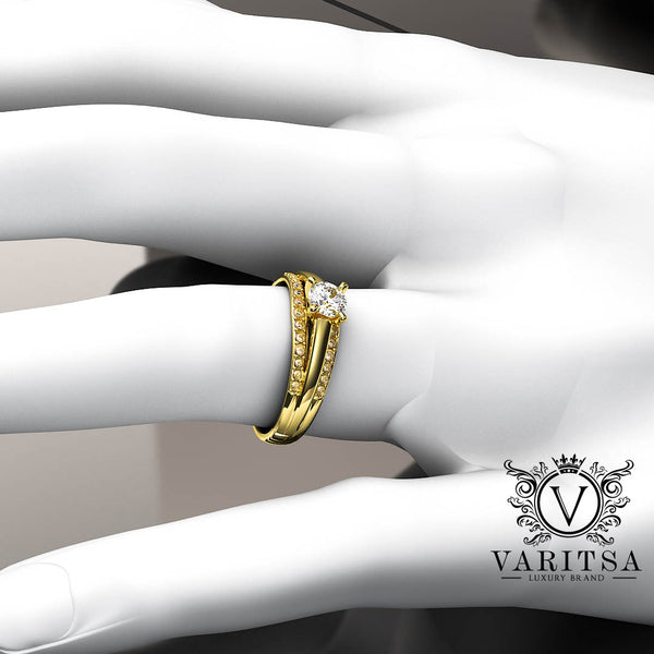 0.53ct Brilliant Cut Diamond Gold Engagement Ring - 01US20